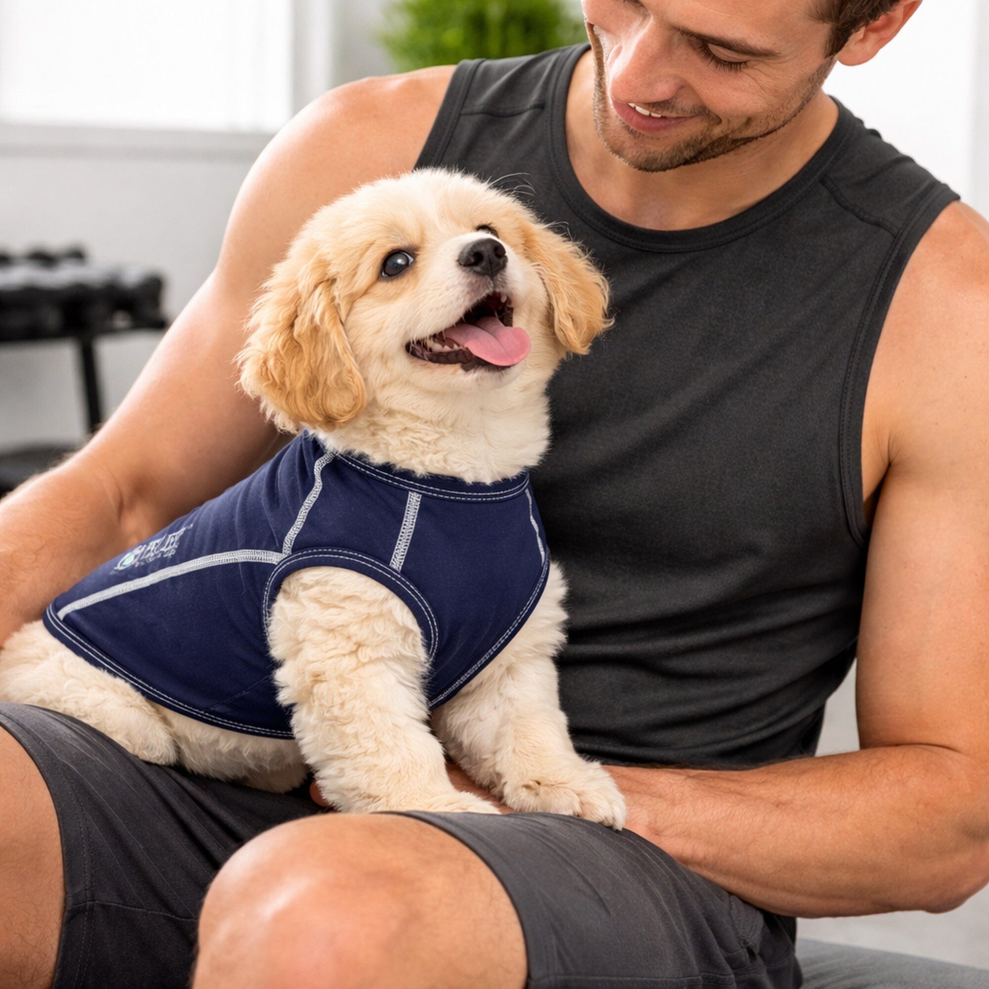 Pet Life ® Active 'Racerbark' 4-Way-Stretch Yoga Fitness Dog T-Shirt Tank Top