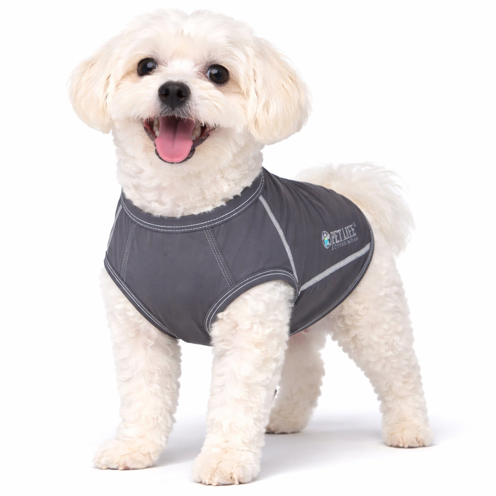 Pet Life ® Active 'Racerbark' 4-Way-Stretch Yoga Fitness Dog T-Shirt Tank Top