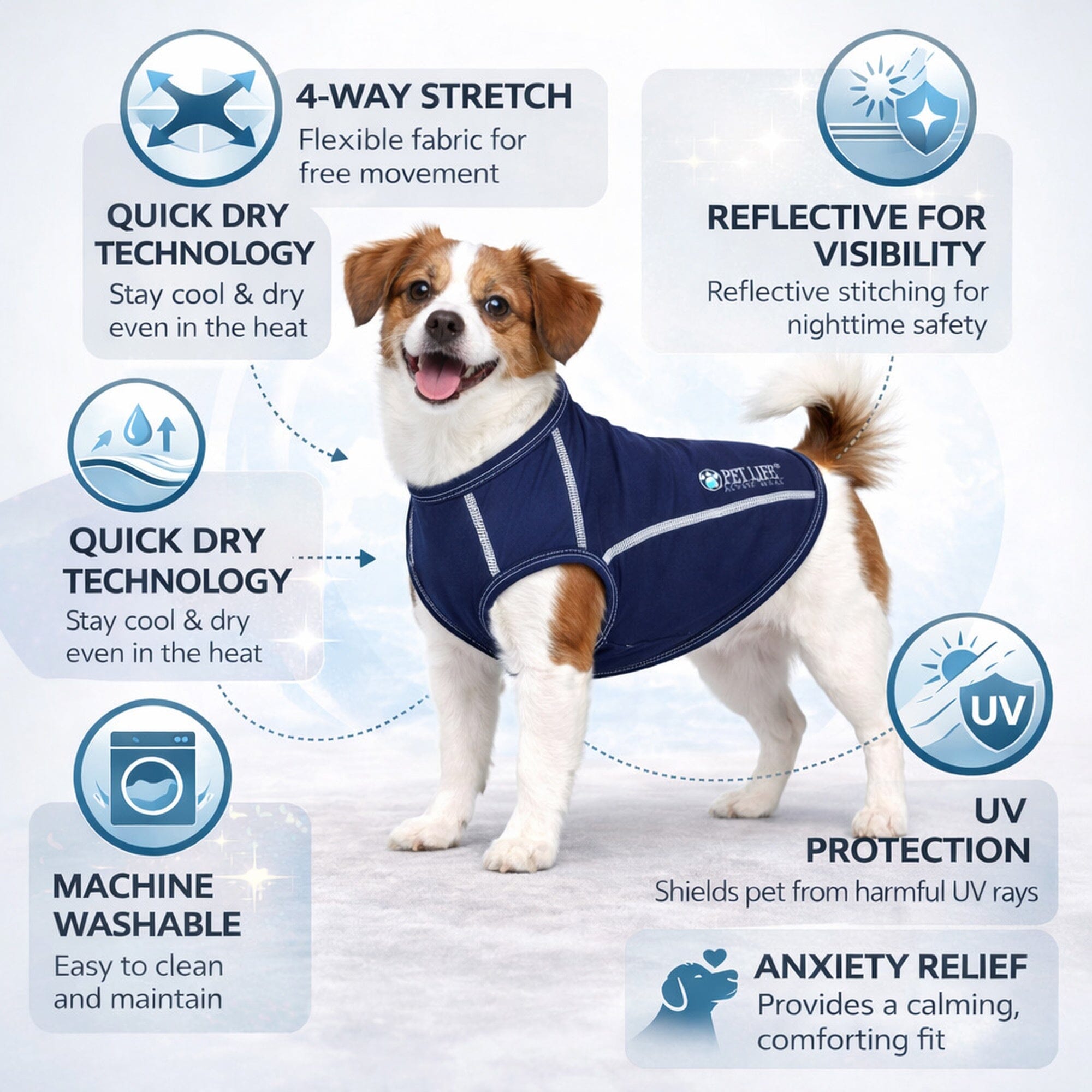 Pet Life ® Active 'Racerbark' 4-Way-Stretch Yoga Fitness Dog T-Shirt Tank Top