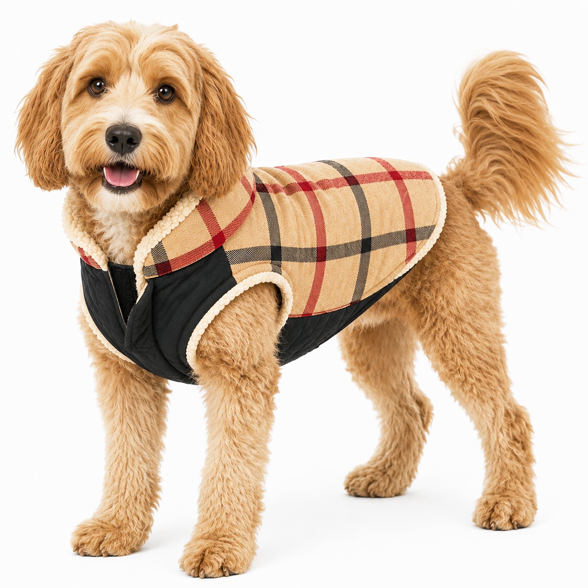 Pet Life ® 'Allegiance' Classical Insulated Plaid Fashion Dog Jacket X-Small White And Red Plaid