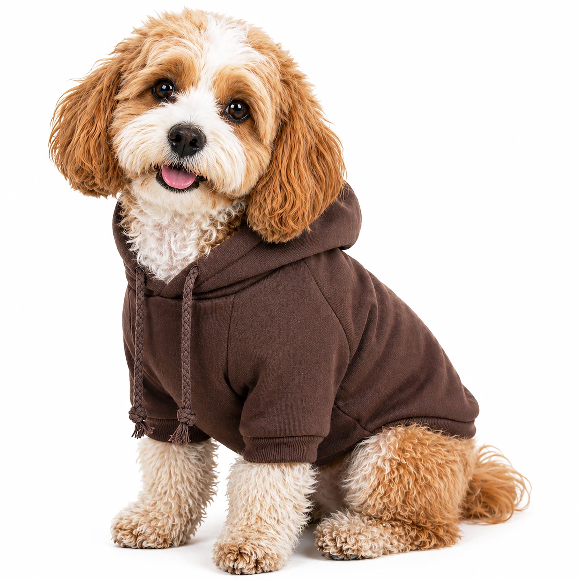 Pet Life ® 'American Classic' Fashion Plush Cotton Hooded Dog Sweater X-Small Brown