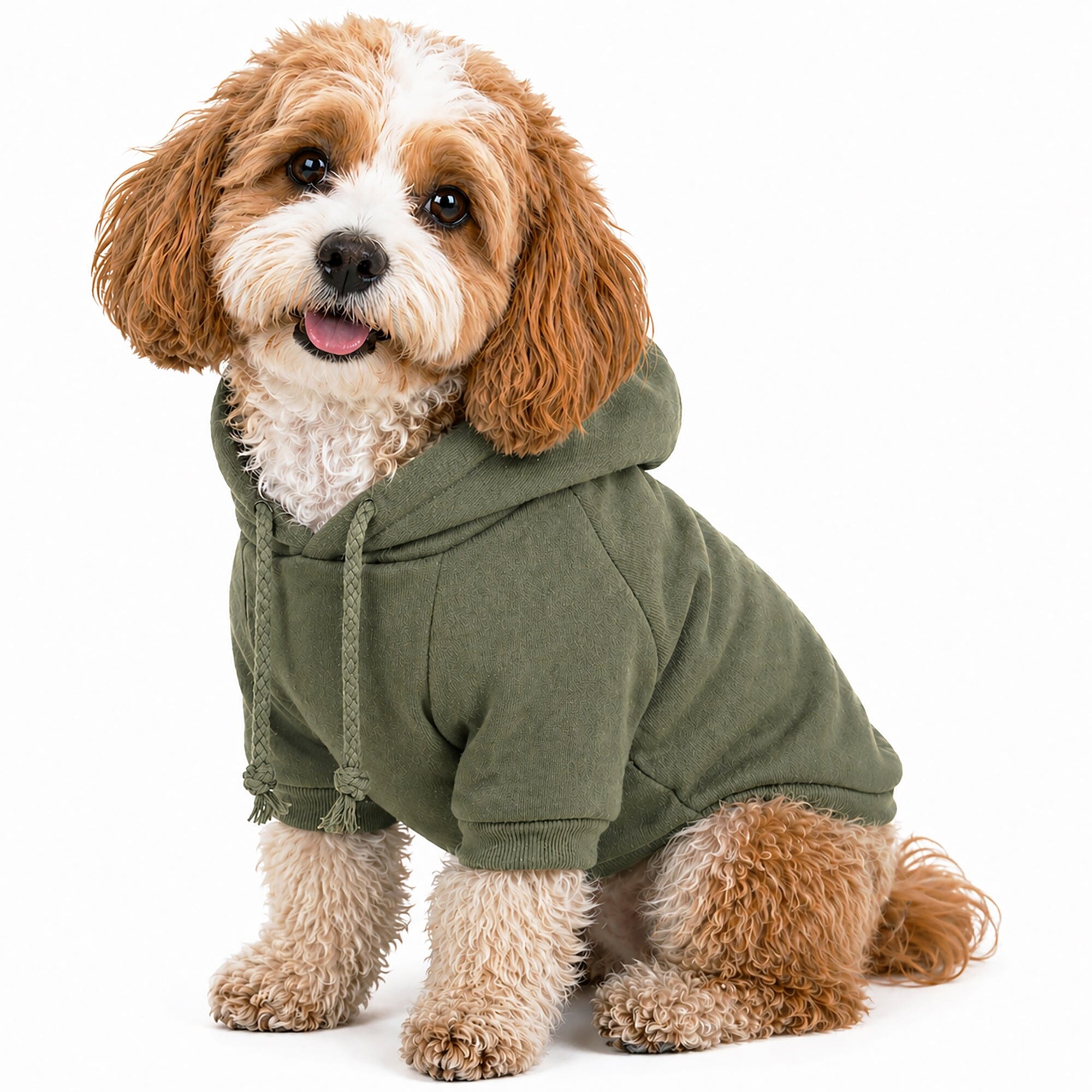 Pet Life ® 'American Classic' Fashion Plush Cotton Hooded Dog Sweater X-Small Green