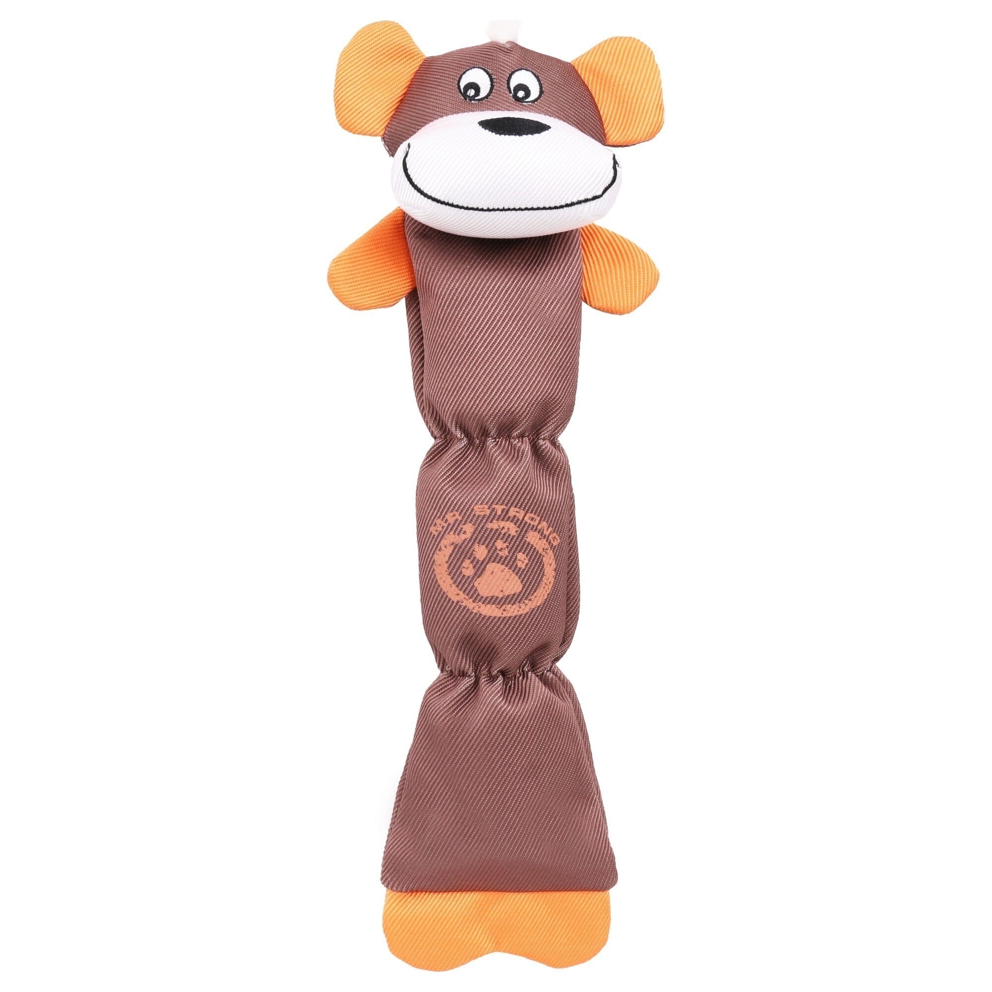 Pet Life ® Animated Extra Long Nylon Squeaker Water-resistant Plush Dog Toy Brown