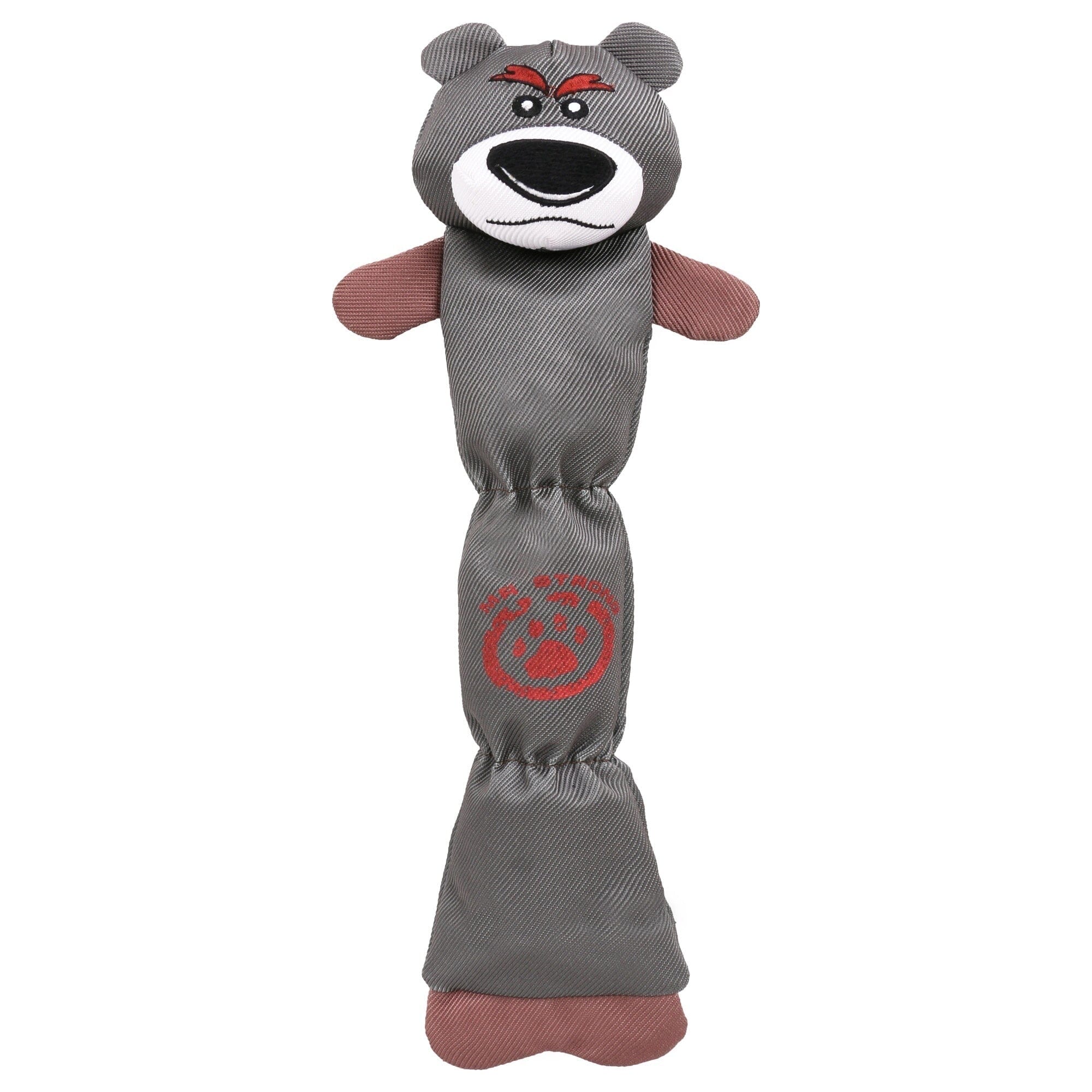 Pet Life ® Animated Extra Long Nylon Squeaker Water-resistant Plush Dog Toy Grey