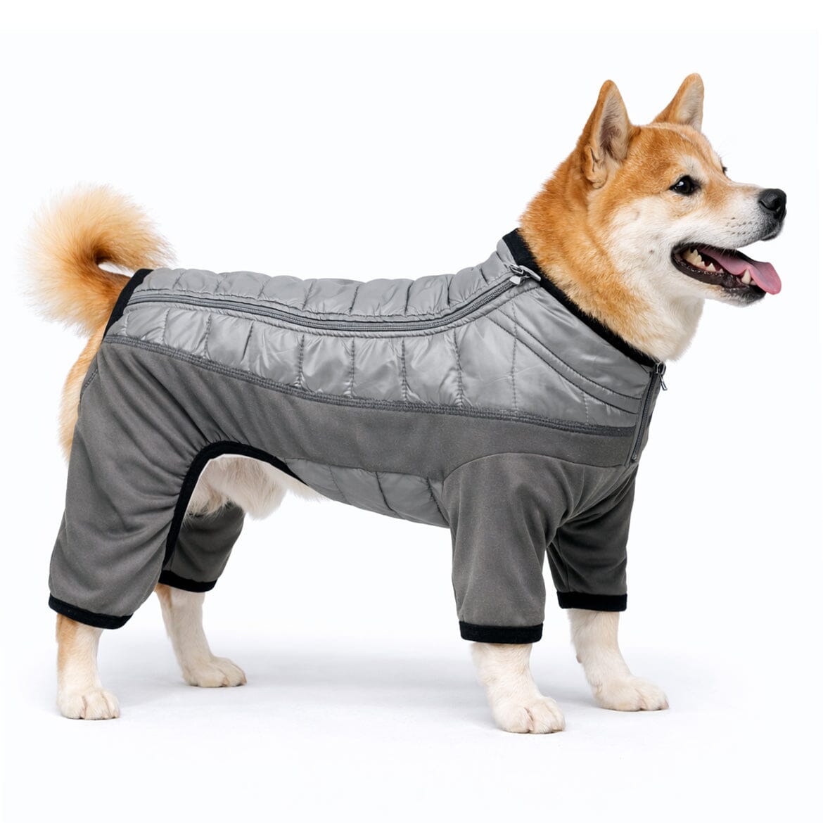 Pet Life ® 'Aura-Vent' Lightweight 4-Season Stretch and Quick-Dry Full Body Dog Jacket Gray X-Small