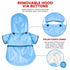 Pet Life ® 'Baby Blue' Waterproof Adjustable Dog Raincoat Jacket w/ Removable Hood