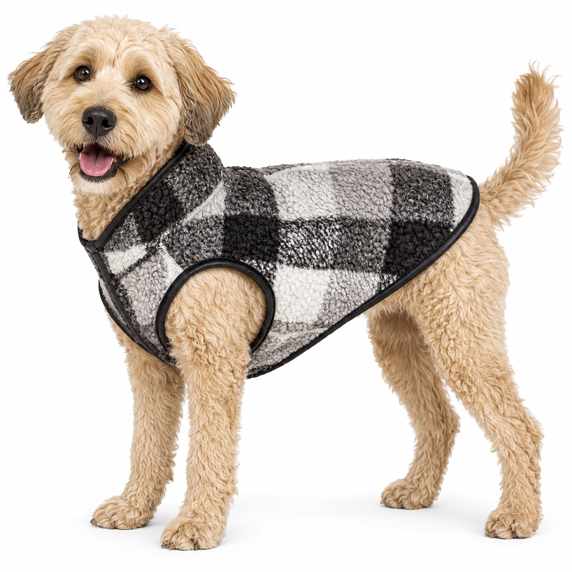 Pet Life ® 'Black Boxer' Classical Fashion Insulated Plaid Dog Coat X-Small