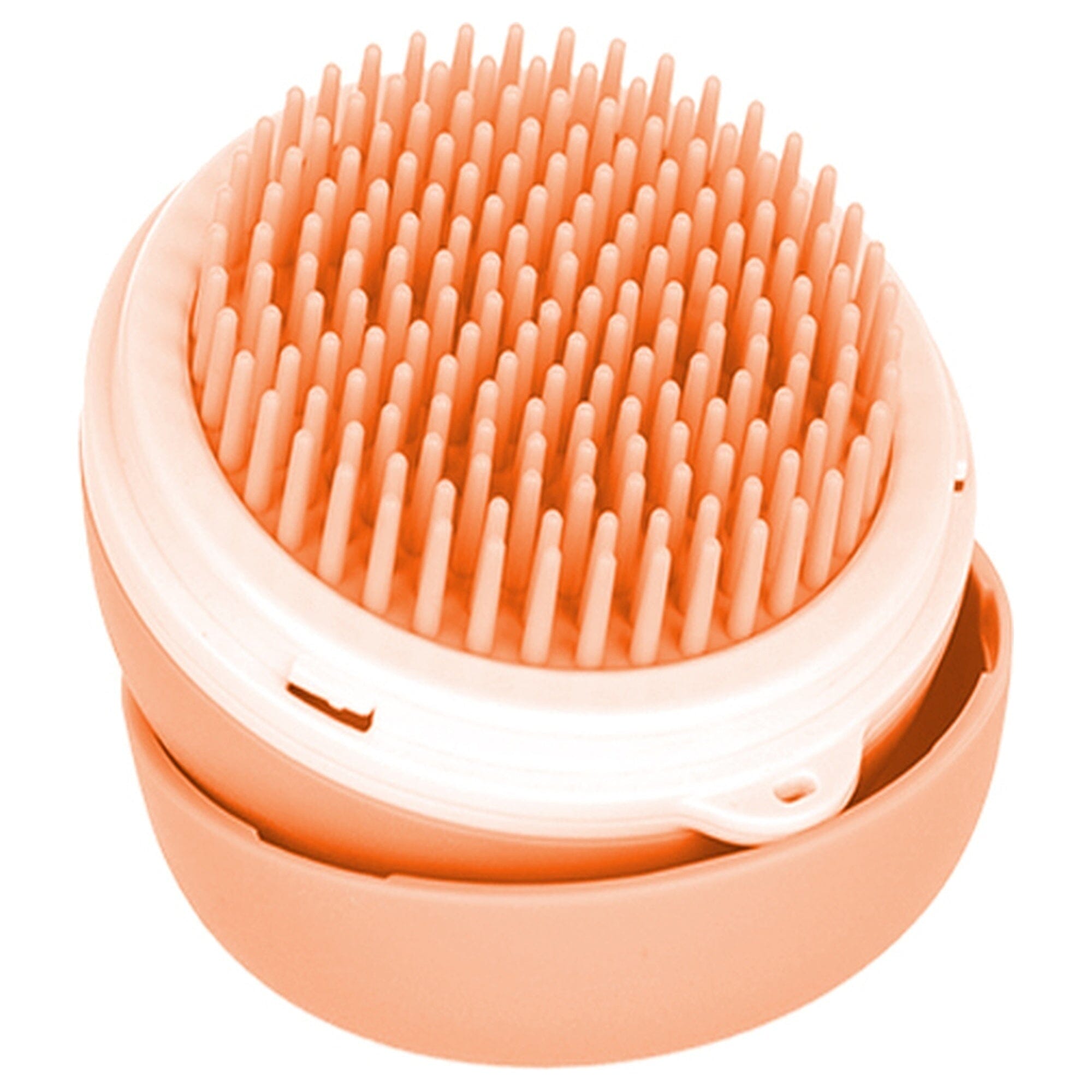 Pet Life ® 'Bravel' 3-in-1 Travel Pocketed Dual Grooming Brush and Pet Comb ORANGE