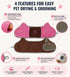 Pet Life ® 'Bryer' 2-in-1 Hand-Inserted Grooming Cat and Dog Microfiber Towel and Pet Hair Brush Combination - 2 Pack