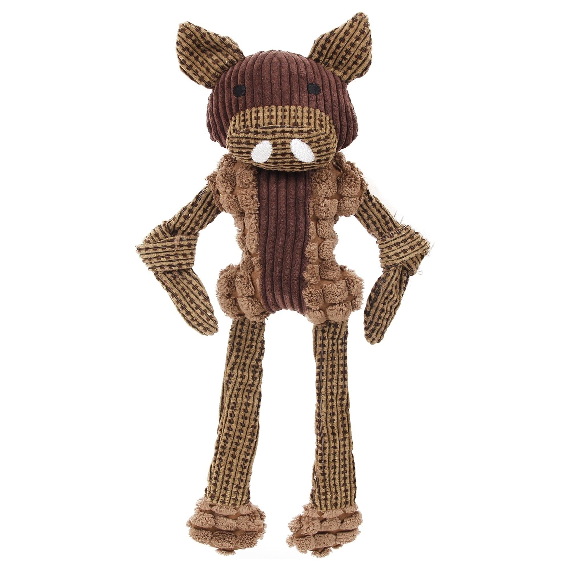 Pet Life ® 'Bull Mannequin' Natural Jute Rope Chew Tug Plush Dog Toy Brown