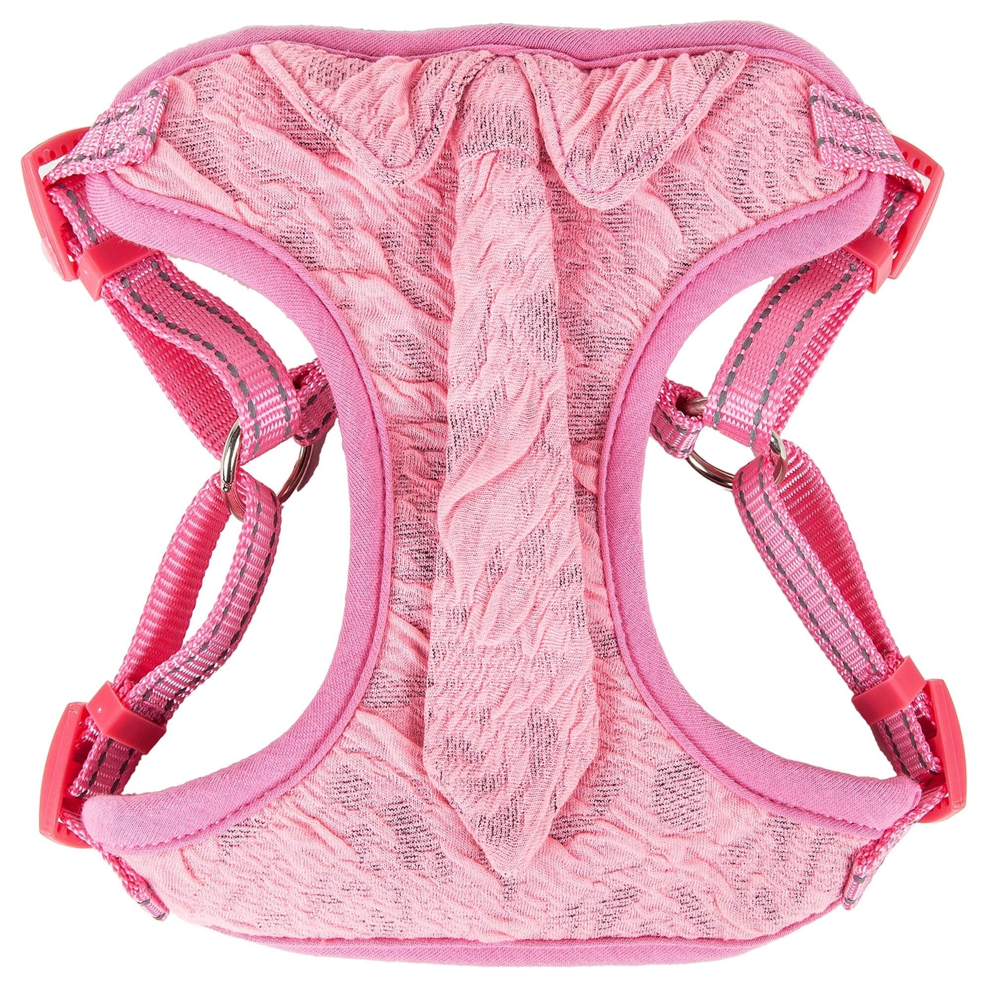 Pet Life ® 'Chichi Shaggy' Mesh Reversed Adjustable Fashion Dog Harness W/ Shaggy Neck Tie X-Small