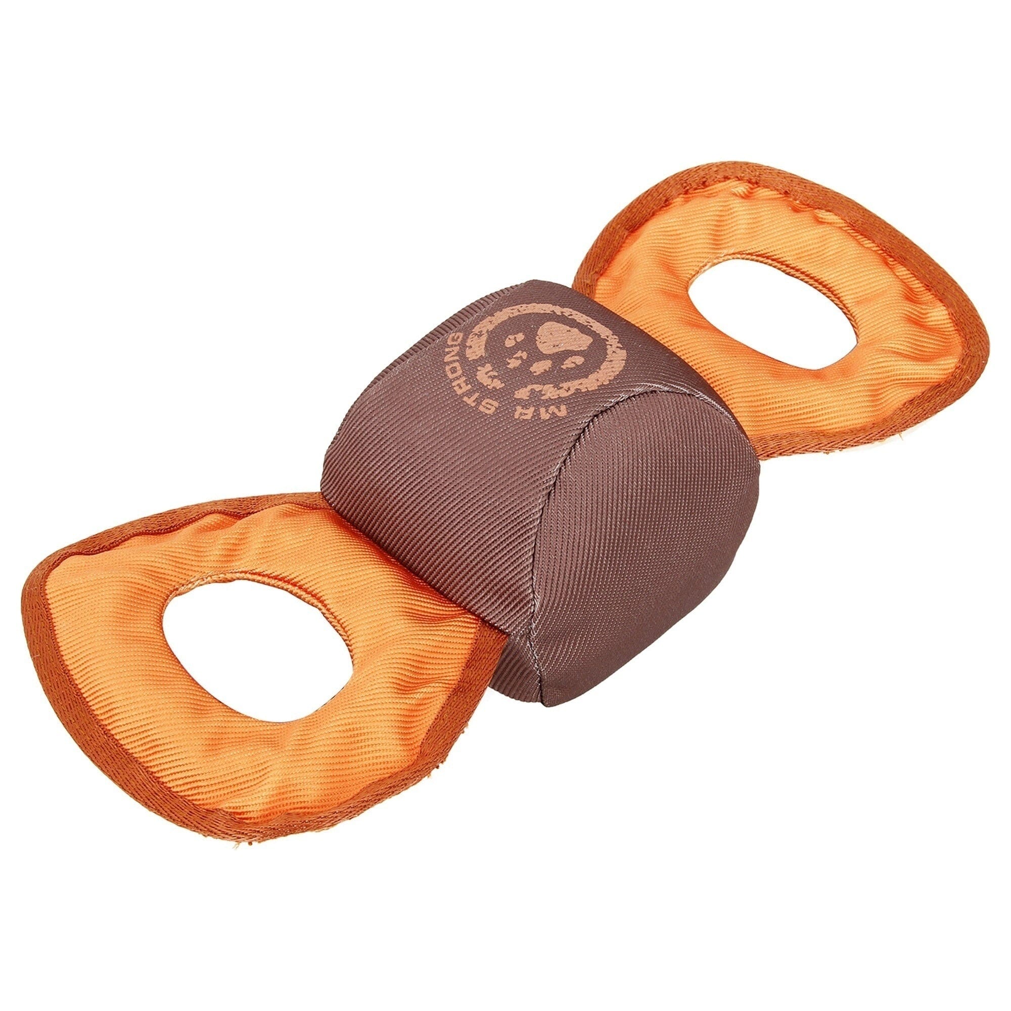 Pet Life ® 'Chompter' Dura-Chew Plush Waterproof Tugging Nylon Dog Toy Orange/Brown