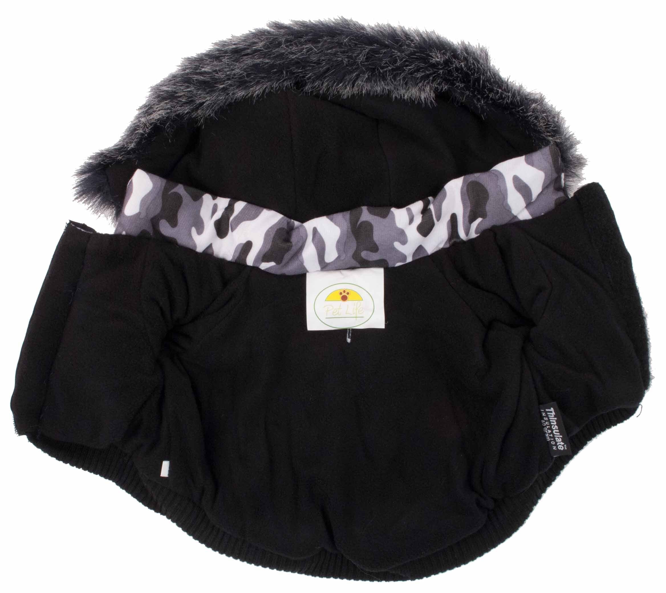 Pet Life ® Classic Metallic Fashion 3M Insulated Dog Coat Parka w/ Removable Hood