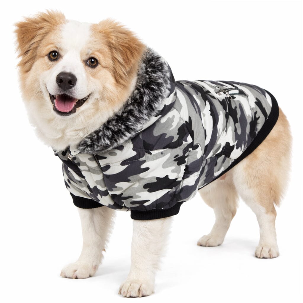 Pet Life ® Classic Metallic Fashion 3M Insulated Dog Coat Parka w/ Removable Hood