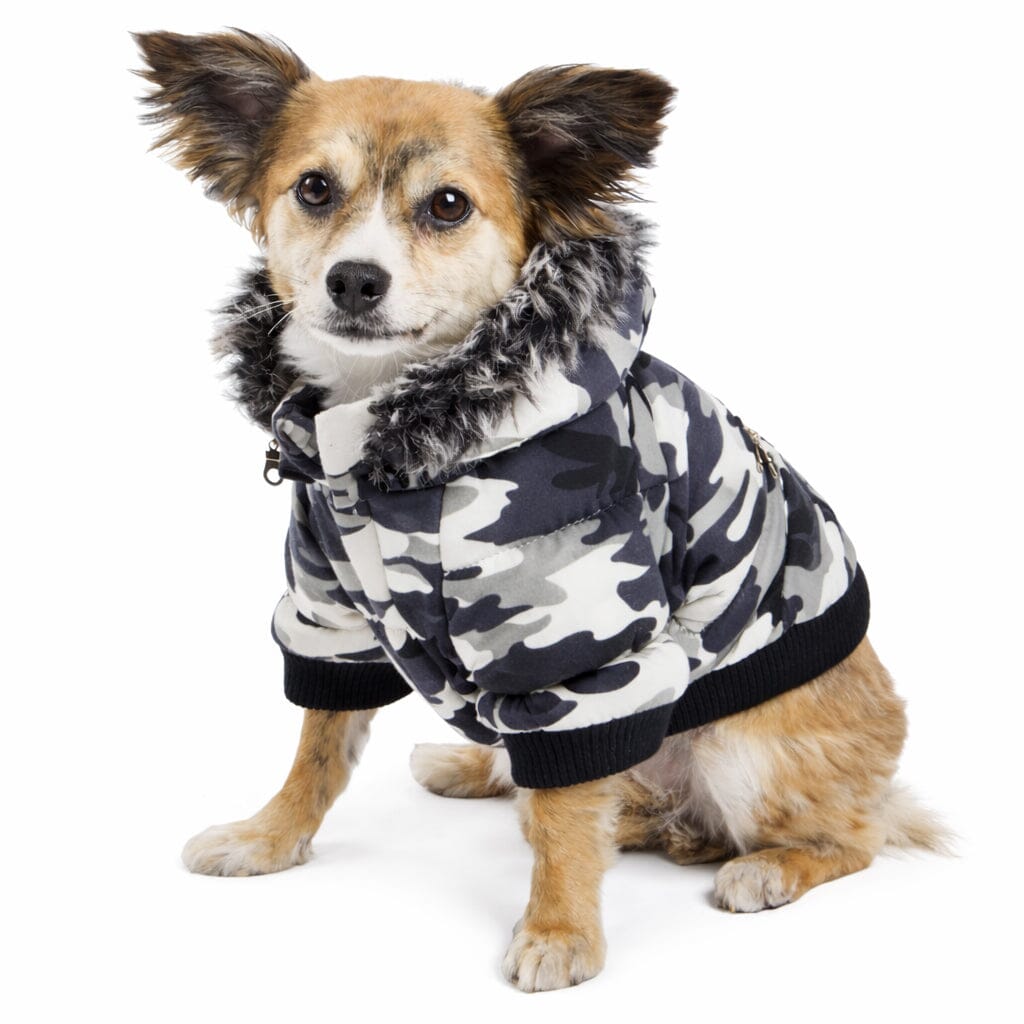 Pet Life ® Classic Metallic Fashion 3M Insulated Dog Coat Parka w/ Removable Hood X-Small