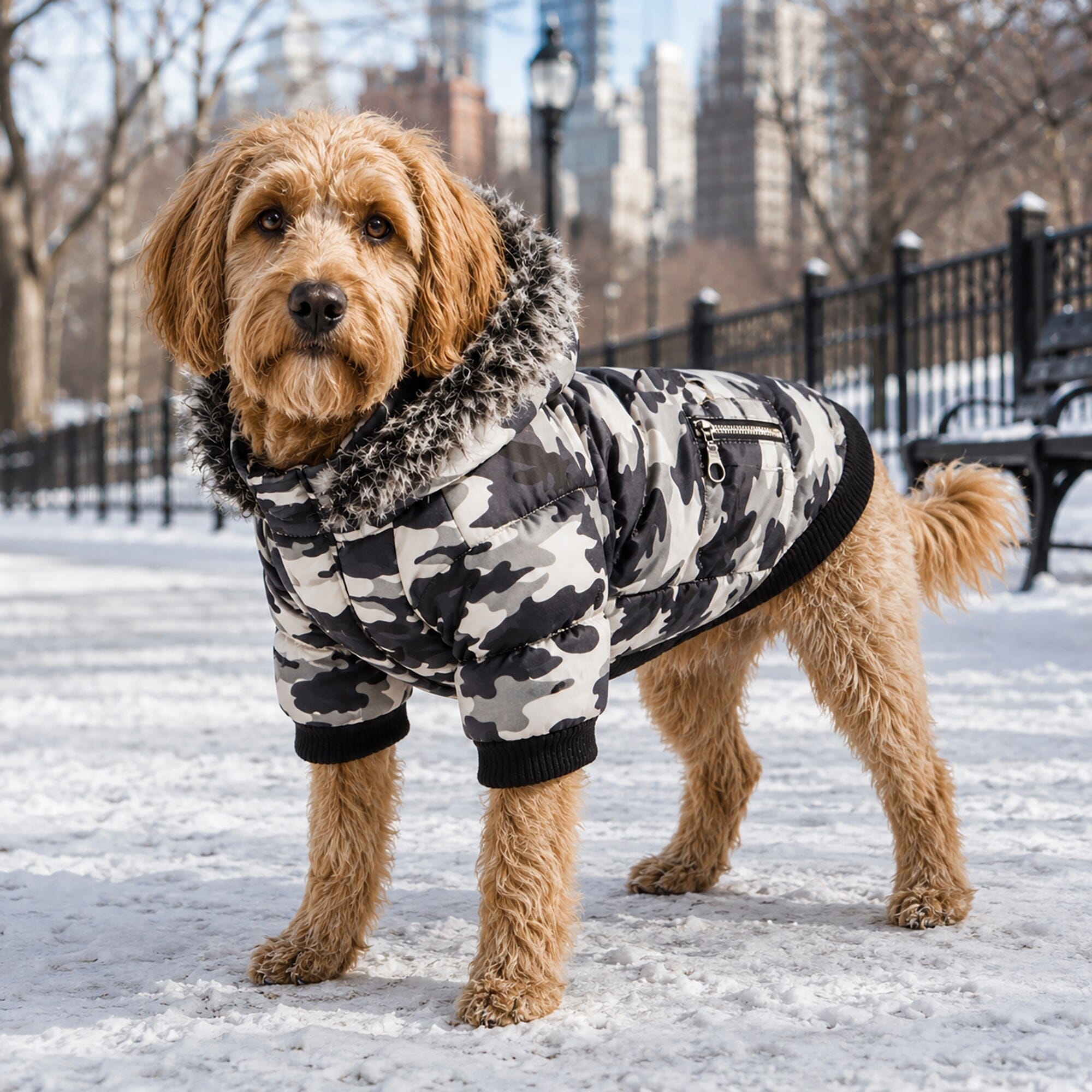 Pet Life ® Classic Metallic Fashion 3M Insulated Dog Coat Parka w/ Removable Hood