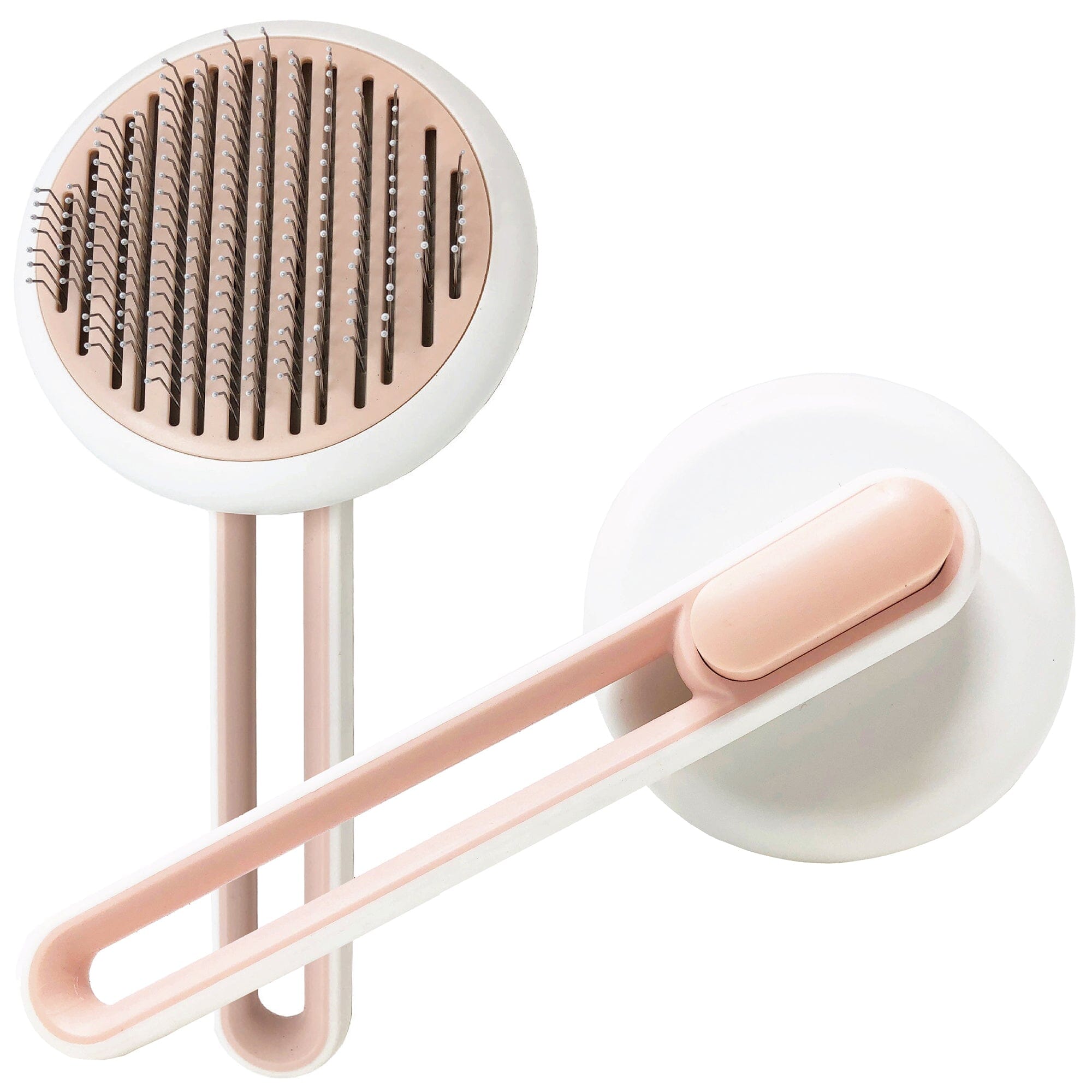 Pet Life ® 'Concepto' Modern Bristle Grooming Pet Deshedder Comb Pink