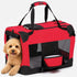 Pet Life ® 'Deluxe 360° Vista View' Zippered Soft Folding Collapsible Metal Framed Pet Dog Crate House Carrier w/ Removable Bowl and Pop-out Tray X-Small