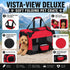 Pet Life ® 'Deluxe 360° Vista View' Zippered Soft Folding Collapsible Metal Framed Pet Dog Crate House Carrier w/ Removable Bowl and Pop-out Tray