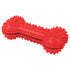 Pet Life ® 'Denta-Bone' TPR Treat Dispensing and Dental Cleaning Durable Dog Toy Red