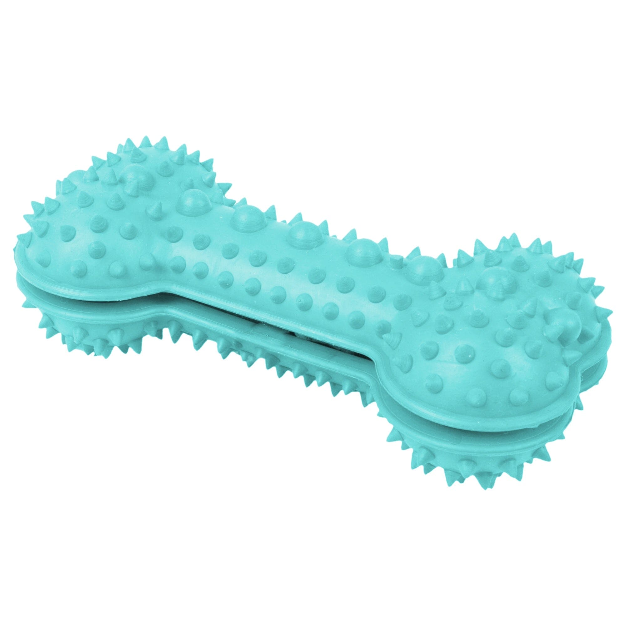 Pet Life ® 'Denta-Bone' TPR Treat Dispensing and Dental Cleaning Durable Dog Toy Blue