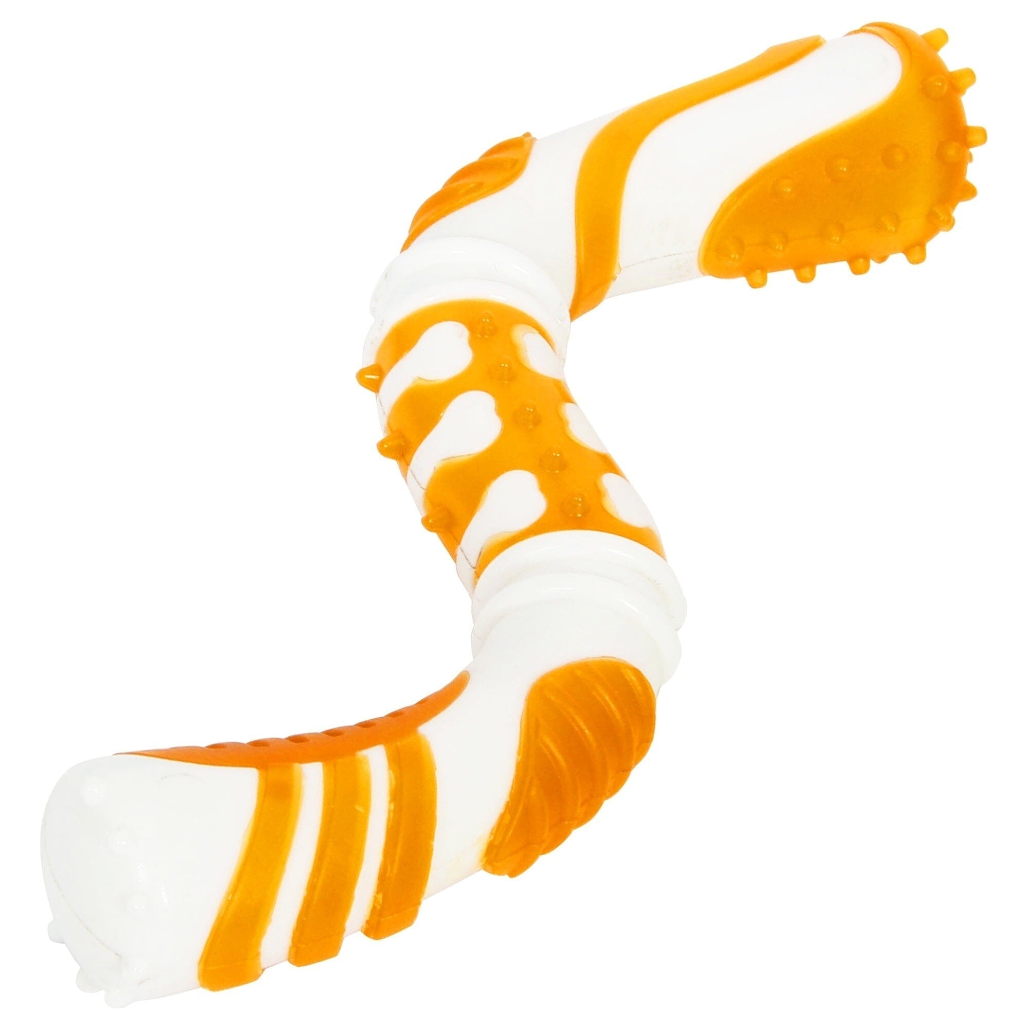 Pet Life ® 'Denta-Twist' TPR Durable Dental Chew Toy Orange