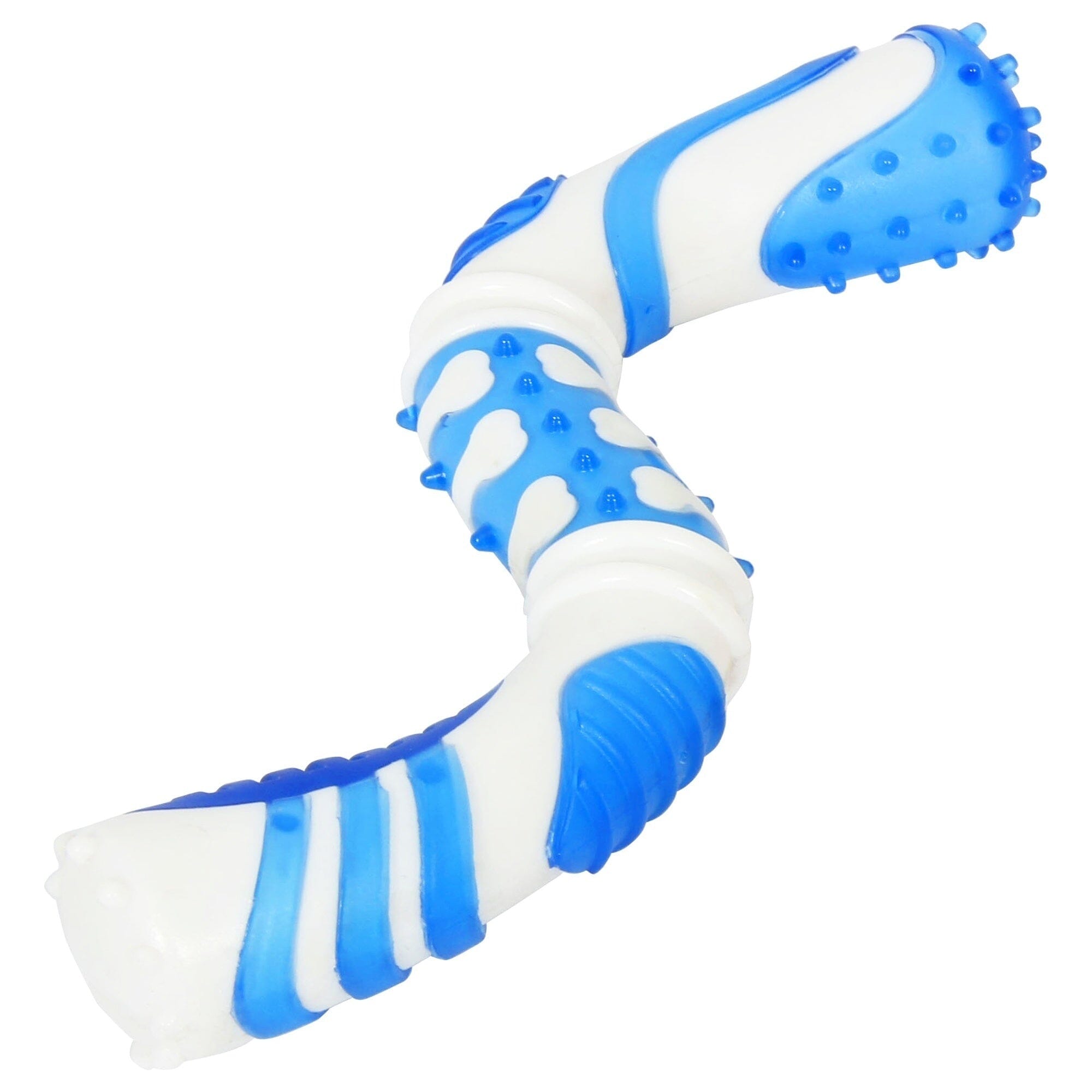 Pet Life ® 'Denta-Twist' TPR Durable Dental Chew Toy Blue