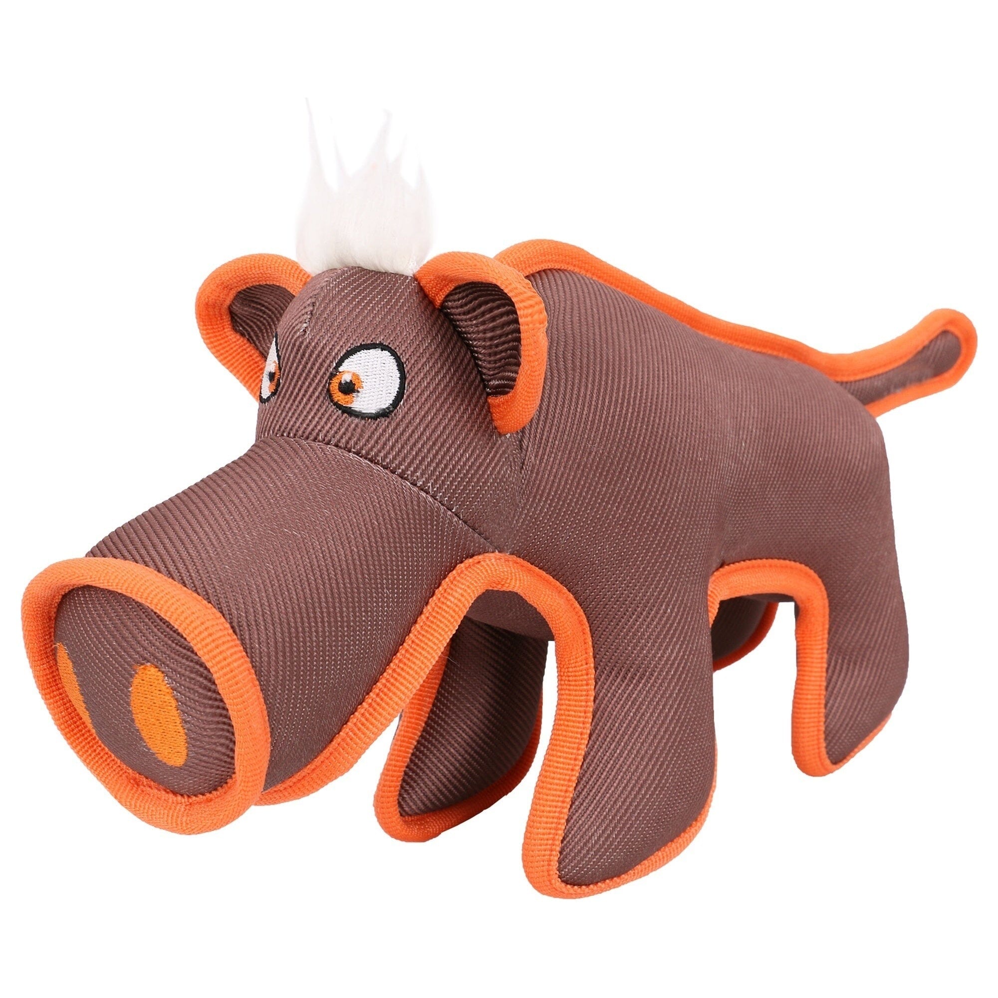 Pet Life ® 'Dura-Chew' Plush Animal Nylon Squeaker Dog Toy Brown