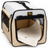 Pet Life ® 'Easy Folding' Zippered Folding Collapsible Wire Framed Lightweight Pet Dog Crate Carrier