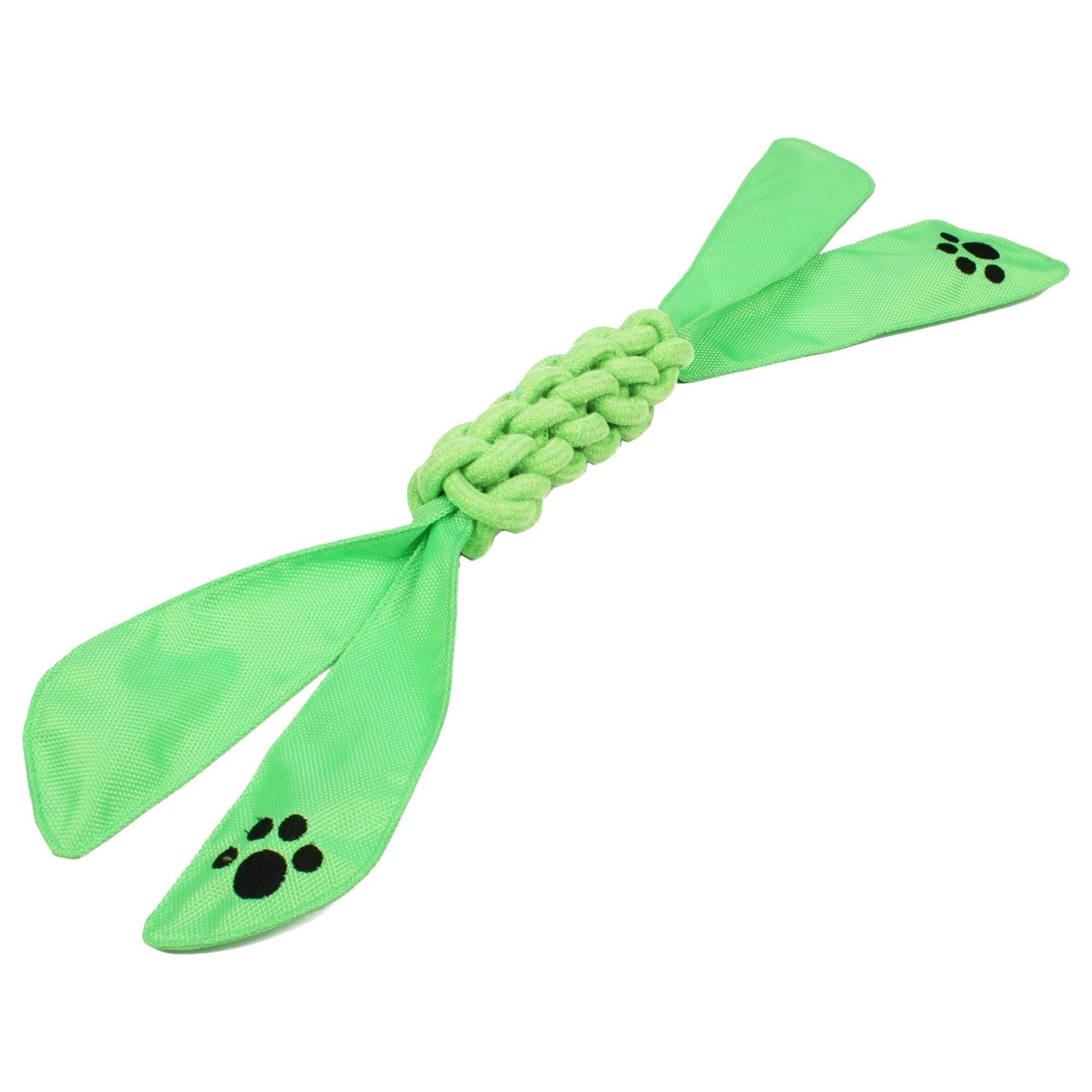 Pet Life ® 'Extreme Twist' Sporty Tugging Jute and Squeak Dog Toy Green