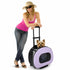 Pet Life ® 'Final Destination' Airline Approved 2-in-1 Tough-Shell Wheeled Collapsible Travel Fashion Pet Dog Carrier Crate Purple