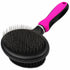 Pet Life ® Flex Series 2-in-1 Dual-Sided Slicker and Bristle Grooming Pet Brush Pink