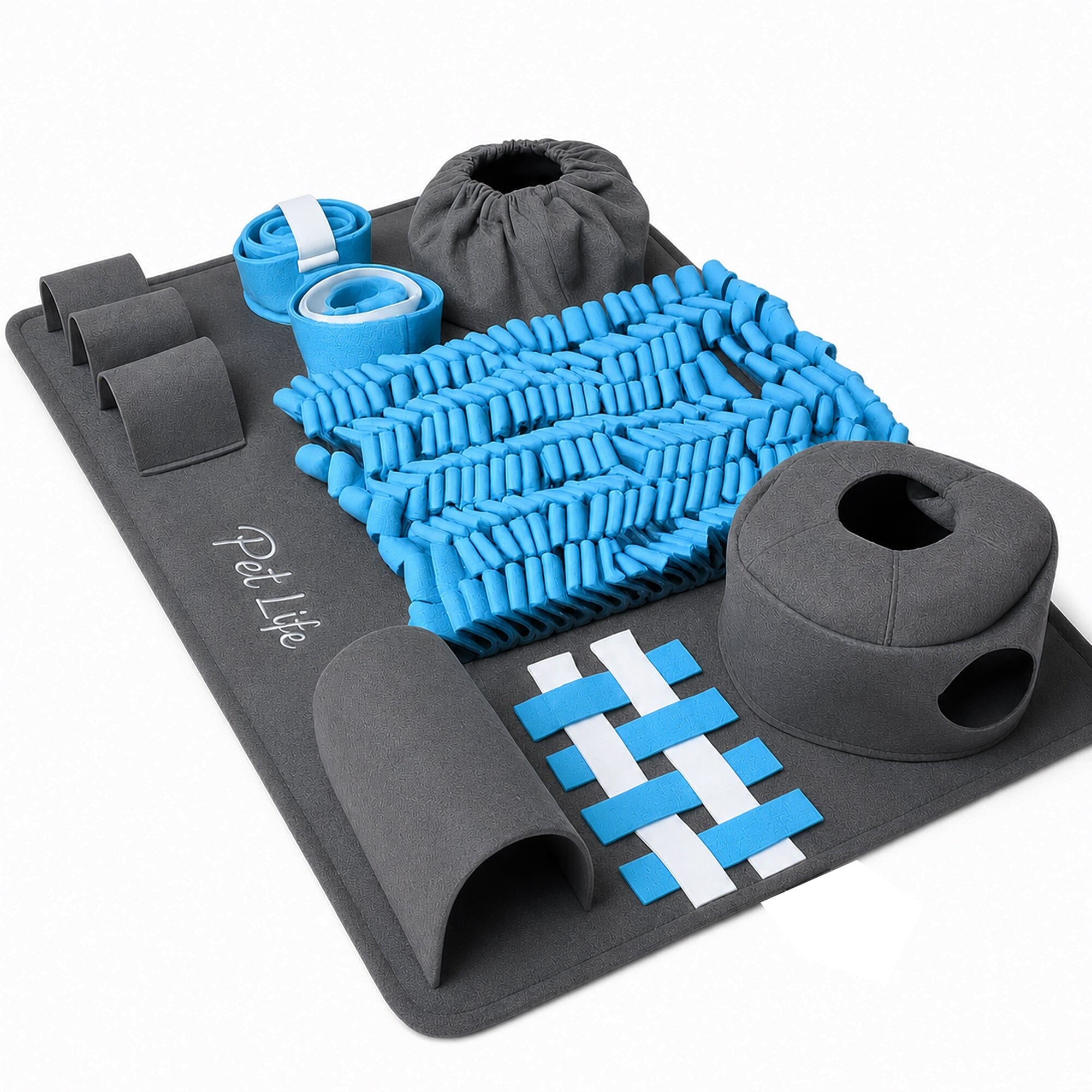 Pet Life ® “ForageScape” Interactive Treat Hiding Multi-Puzzle Pet Snuffle Mat