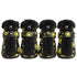 Pet Life ® Fur-Comfort 3M Insulated Fashion Fur and PVC Waterproof Winter Dog Boots - Set of 4 X-Small Black & Yellow