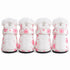 Pet Life ® Fur-Comfort 3M Insulated Fashion Fur and PVC Waterproof Winter Dog Boots - Set of 4 X-Small Pink & White