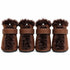 Pet Life ® Fur-Comfort 3M Insulated Fashion Fur and Suede Winter Dog Shoes Boots - Set of 4 X-Small Dark Brown