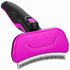 Pet Life ® 'Fur-Guard' Easy Self-Cleaning Grooming Deshedder Pet Comb Pink