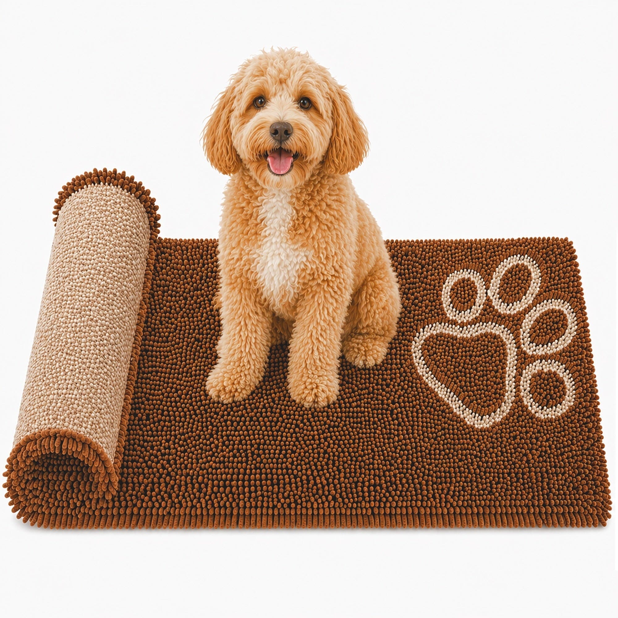 Pet Life ® 'Fuzzy' Quick-Drying Anti-Skid and Machine Washable Dog Mat Light Brown