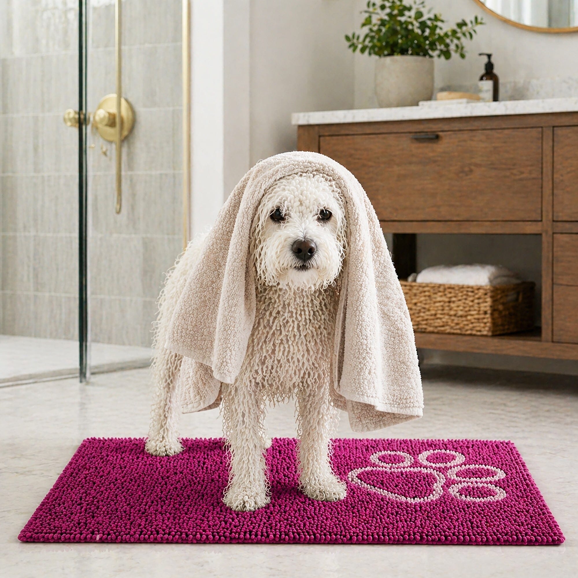Pet Life ® 'Fuzzy' Quick-Drying Anti-Skid and Machine Washable Dog Mat