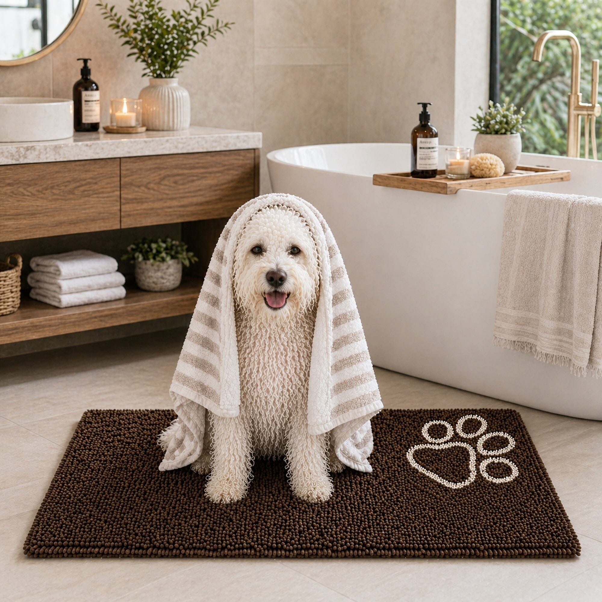 Pet Life ® 'Fuzzy' Quick-Drying Anti-Skid and Machine Washable Dog Mat