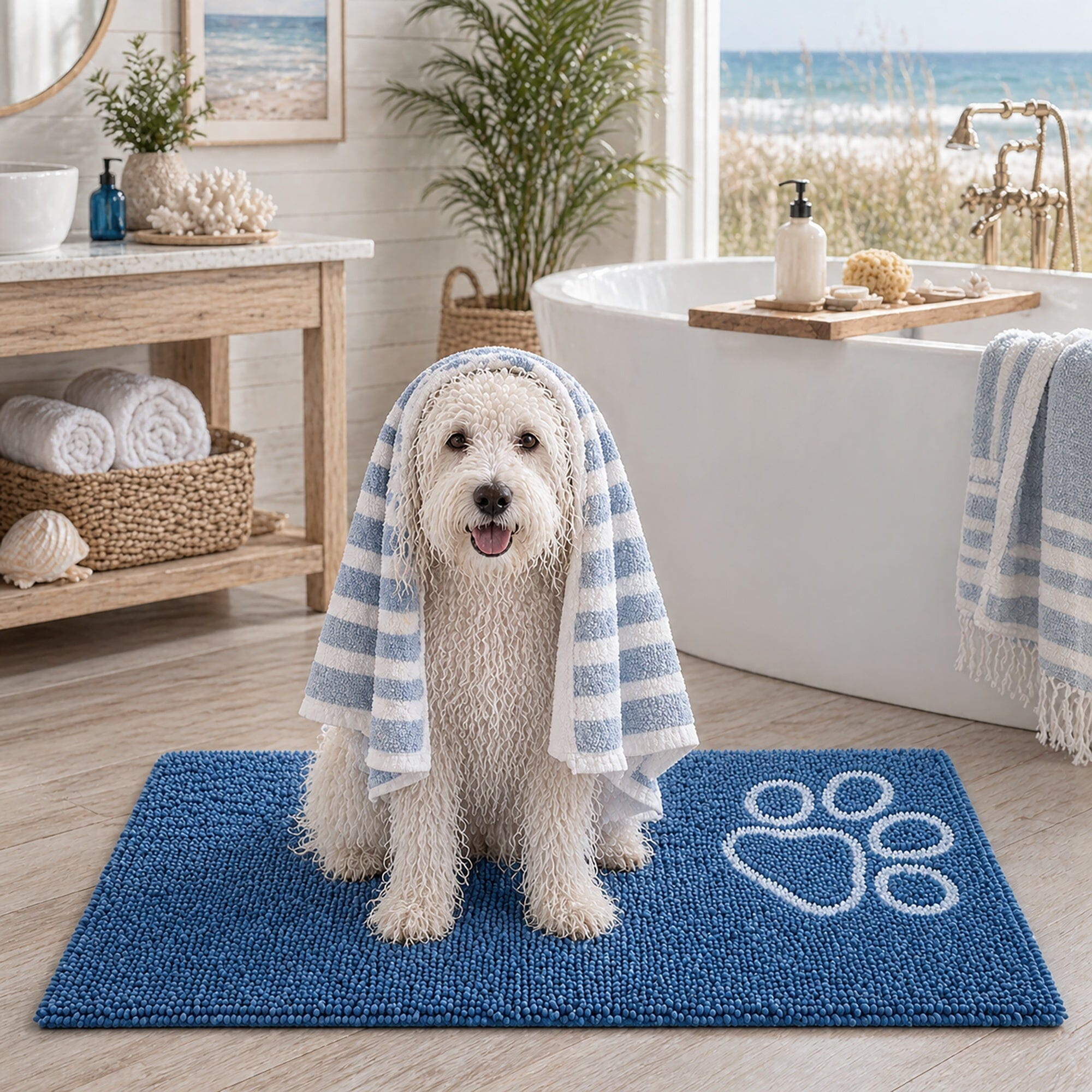Pet Life ® 'Fuzzy' Quick-Drying Anti-Skid and Machine Washable Dog Mat