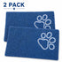 Pet Life ® 'Fuzzy' Quick-Drying Microfiber Anti-Skid and Machine Washable Dog Mat Pet Bed - 2 Pack - Blue Default Title