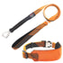 Pet Life ® 'Geo-prene' 2-in-1 Shock Absorbing Neoprene Padded Reflective Dog Leash and Collar Orange Small