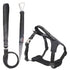 Pet Life ® 'Geo-prene' 2-in-1 Shock Absorbing Neoprene Padded Reflective Dog Leash and Harness Black Small