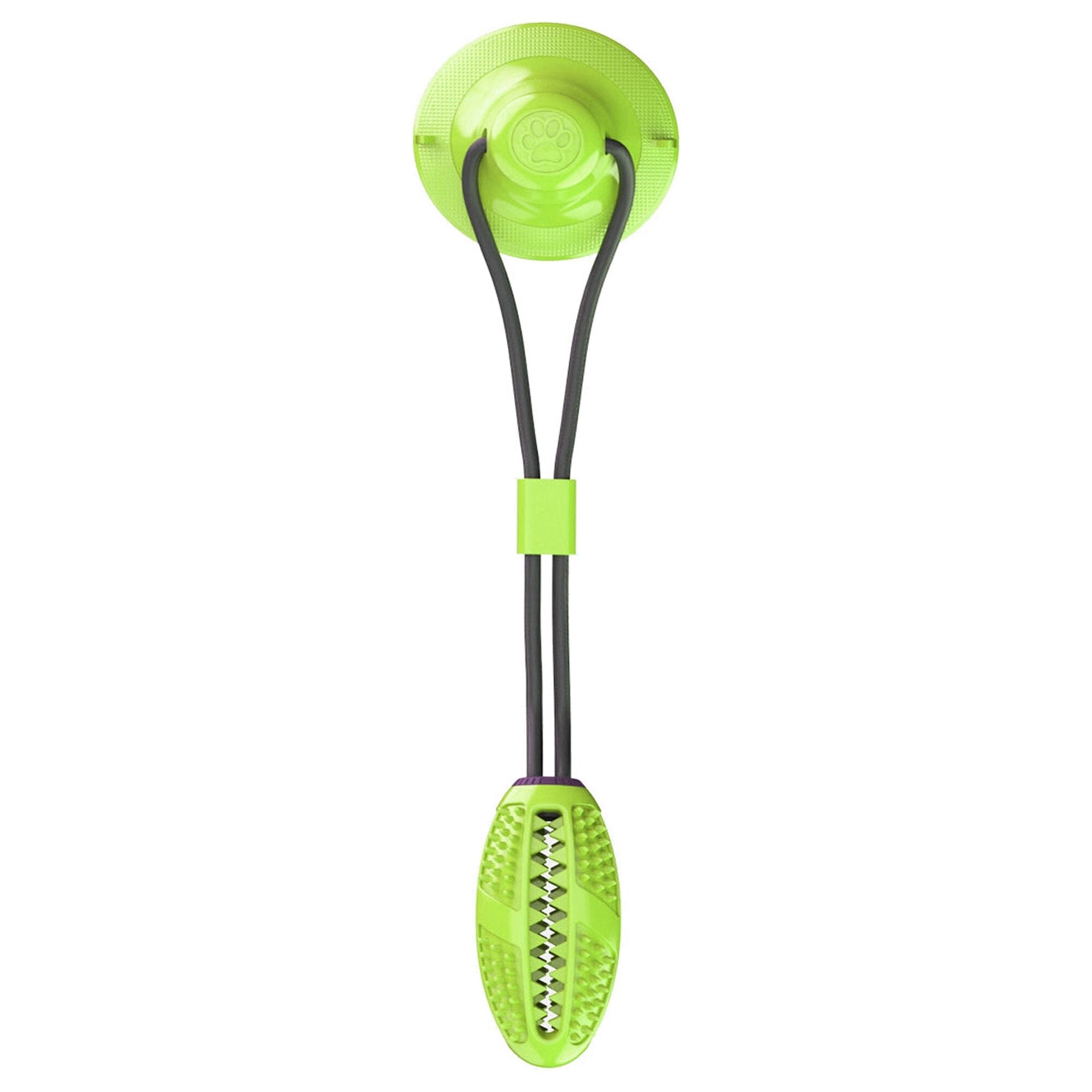 Pet Life ® 'Grip N' Play' Treat Dispensing Football Shaped Suction Cup Dog Toy Green