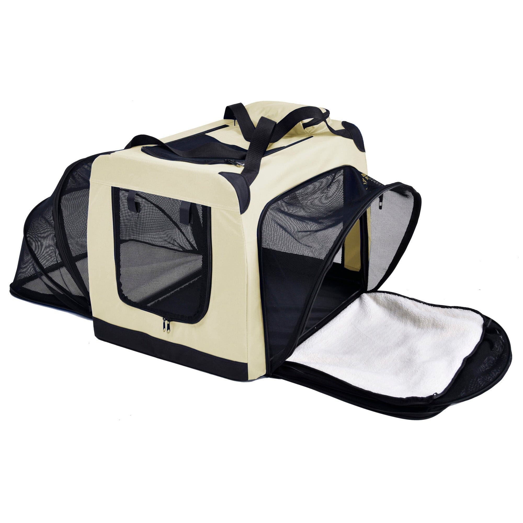 Pet Life ® 'Hounda Accordion' Metal Framed Soft-Folding Collapsible Dual-Sided Expandable Pet Dog Crate