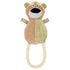 Pet Life ® 'Huggabear' Natural Jute Squeaking and Tug Plush Dog Toy Brown/Olive