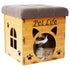 Pet Life ® 'Kitty Kallapse' Collapsible Folding Kitty Cat House Tree Bed Ottoman Bench Furniture Light Wood