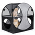 Pet Life ® 'Kitty-Play' Collapsible Travel Interactive Kitty Cat Tree Maze House Lounger Tunnel Lounge Grey, Black