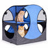 Pet Life ® 'Kitty-Play' Collapsible Travel Interactive Kitty Cat Tree Maze House Lounger Tunnel Lounge Blue, Grey